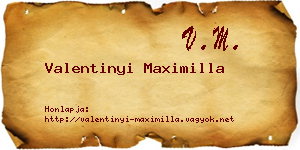 Valentinyi Maximilla névjegykártya
